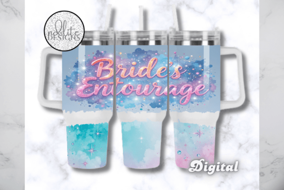 Download Blue Pink Bridesmaid 40 Oz Tumbler Wrap - Pink Collection