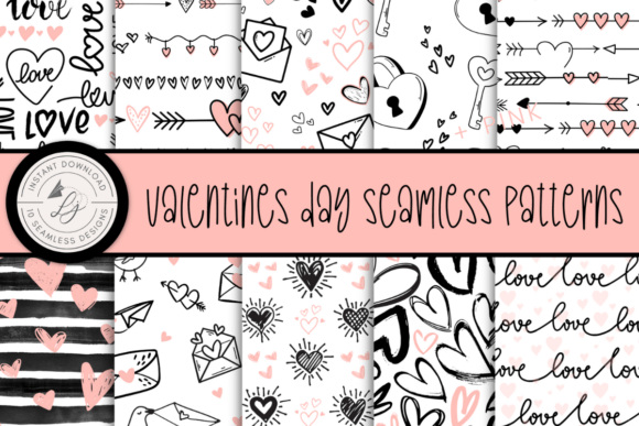 Download Black and Pink Valentines Day Patterns - Pink Collection